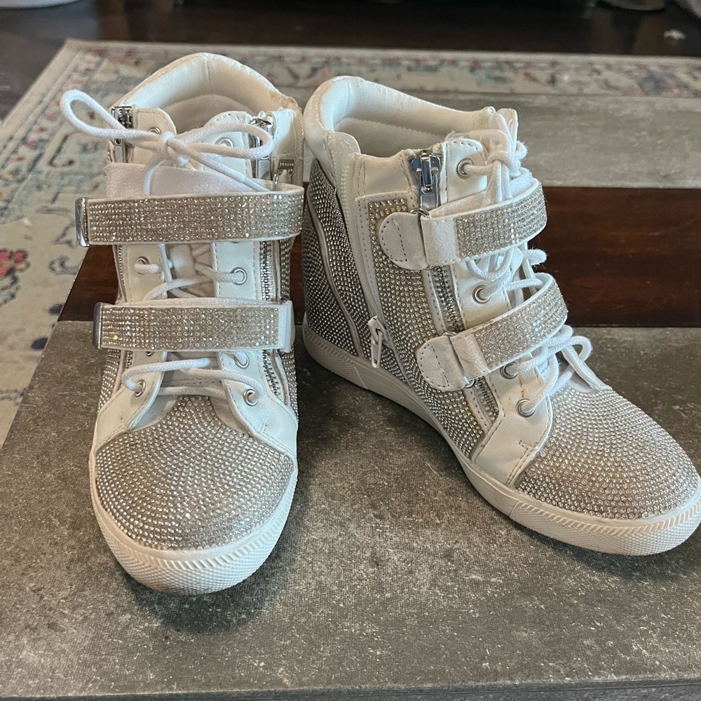 Rhinestone Wedge Hightop Sneakers